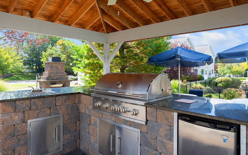 covered, outdoor grills